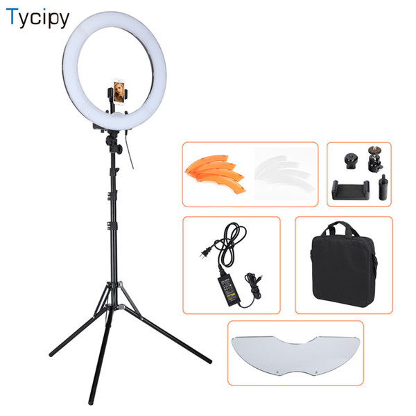 wholesale 18'' 240pcs LED 5500K Dimmable Photography LED Photo Studio Phone Video Ring Light Kit for DSLR Camera With Tripod 4690