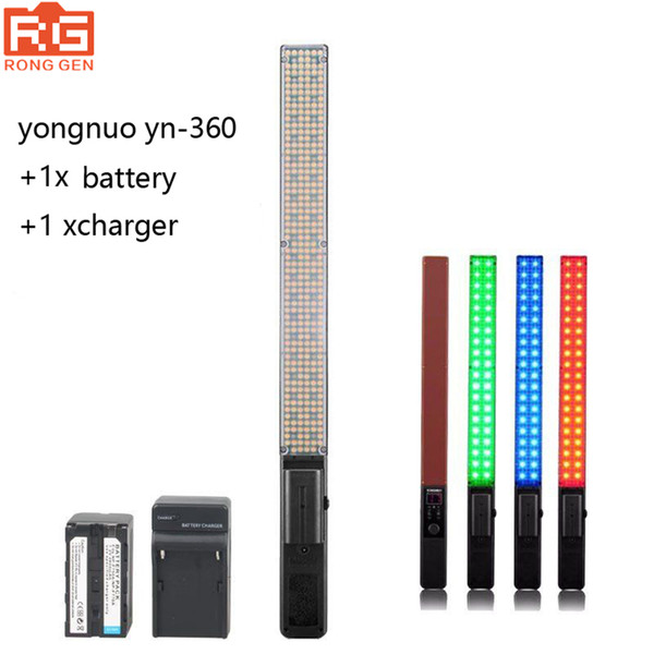 New YONGNUO YN360 Handheld LED Video Light Photography lights 3200k 5500k RGB Colorful + BATTERY SUIT