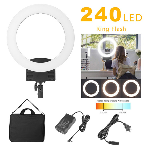 Camera Photo Studio Phone Video 36W 240pcs LED Ring Light 5500K Photography Dimmable Ring Lamp