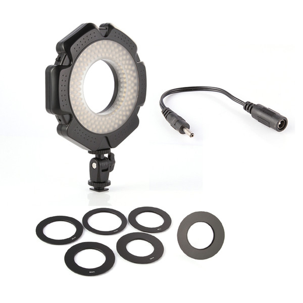 LED Macro Ring Flash Video DV Light w 6 Rings 1/4