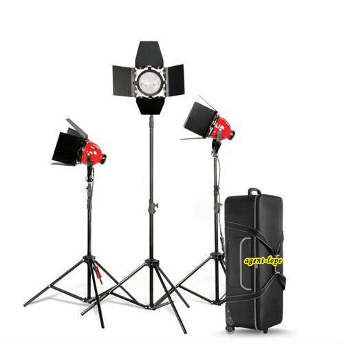 Pro Red Head Dimmable Continuous light 800w*3 KIT bag+light stand+bulb for studio&video 3200k