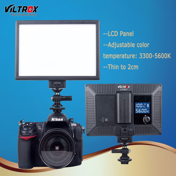 wholesale L116T LED Ultra thin Studio Video Light Lamp Bi-Color & Dimmable LCD Panel Display for DSRL Camera Tripod Bracket