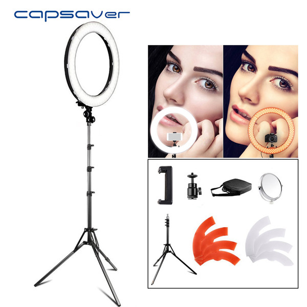 wholesale RL-18 LED Ring Light 18 inch Makeup Lamp with Tripod Mirror High CRI LED 5500K Camera Photo Youtuber Studio Video Lamp