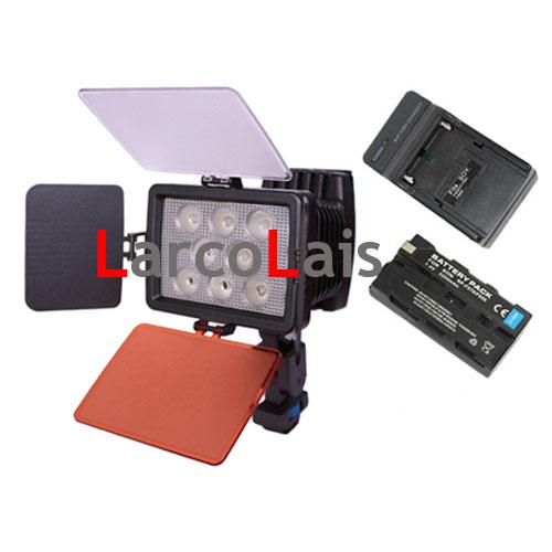 LED5080 New EU US UK Charger + Battery + 22W Led Video Light Lamp for Camera DV Camcorder Lighting