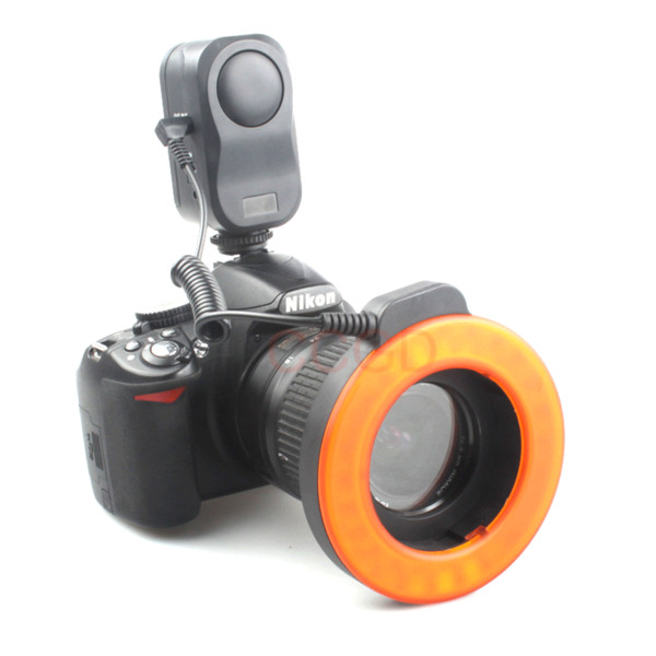 wholesale W48 Macro LED Ring Flash Light 3200K/5600K for Nikon Pentax Olympus DSLR Cameras +6pcs Adapter rings