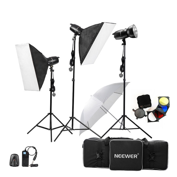 wholesale 750W(250W x 3)Professional Photography Studio Flash Strobe Light Lighting Kit for Portrait Photography Studio Video shoot