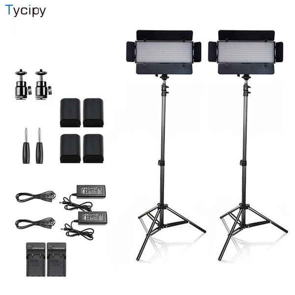 wholesale LED Camera Photographic Bi-color Studio Photo Lighting Professional Light Kit With Tripod Battery for Shooting 1-4Sets