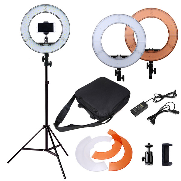 Dimmable 13 inches 45W LED SMD 5500K Ring Light Kit with Bag, Filter Set, Extended Mini Ball Head, Cellphone Holder, Light Stand