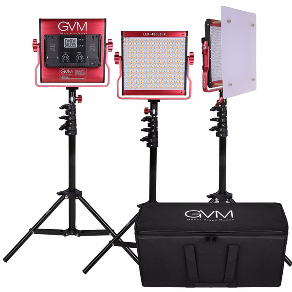 GVM Photography Lighting Kit Set Dimmable 2300K-6800K Digital Display CRI97 LED Video Light for YouTube Studio Outdoor Interview