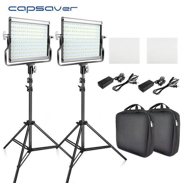 wholesale L4500 2 Sets LED Video Light Kit with Tripod Dimmable Bi-color 3200K-5600K CRI 95 Studio Photo Lamp Metal Panel