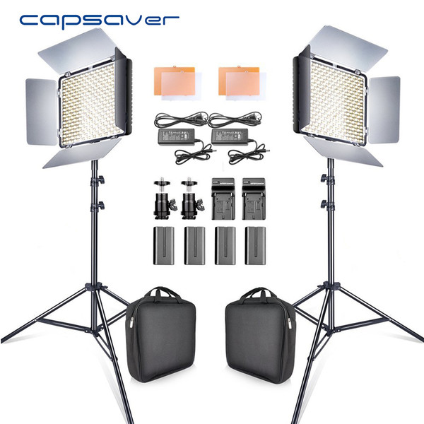 wholesale 2 in 1 Kit LED Video Light Studio Photo LED Panel Photographic Lighting with Tripod Bag Battery 600 LED 5500K CRI 90