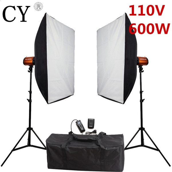 wholesale Smart 300SDI Photography Softbox Flash Lighting Kits Photo Studio 600W Strobe Flash Lightbox Stand Set For Photo Studio