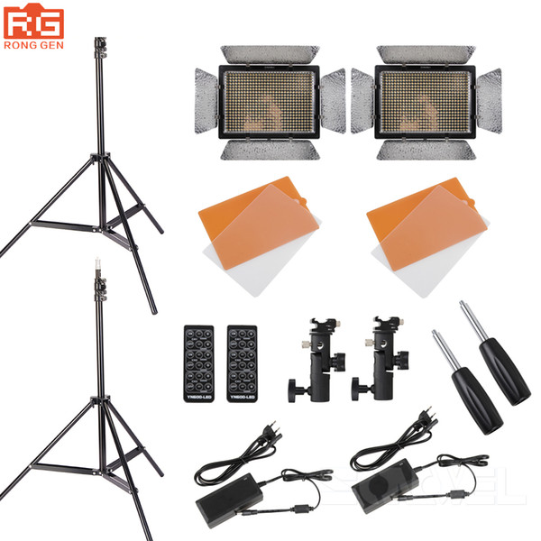 wholesale KIT YN600L CRI95 LED Video Light Panel with AC Power Adapter Adjustable 3200K-5500K YN-600L LED Studio Light