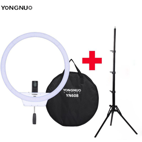 wholesale YN608 Selfie Ring Light 3200K~5500K Bi-Color Temperature Wireless Remote LED Video Light CRI>95 with Handle Grip Tripod