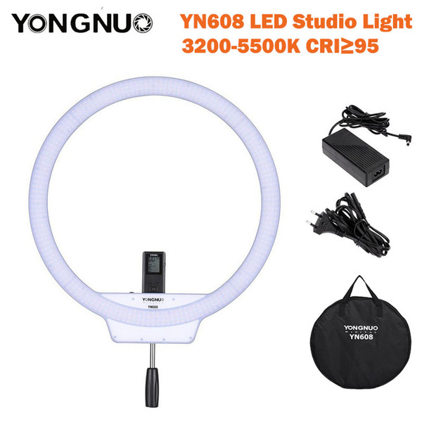 wholesale YN608 LED Studio Ring Light 3200K~5500K Wireless Remote Video Light CRI>95 Photo Lamp with Carry Bag and Power Adapter