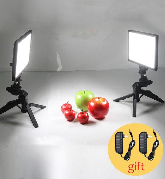 Table Photo Studio Set 2x Viltrox L116T Bi-Color Dimmable LED Video Light + 2x Mini Tripod + 2x 2M AC Adapter for DSLR Photo