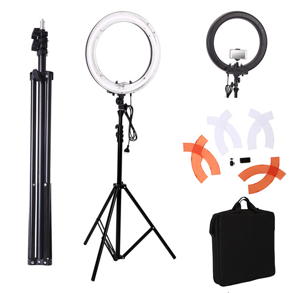 Camera Photo Video 18 inches Ring Fluorescent Flash Dimmable Light Lamp for Portrait,Photography,Video Shooting with Tripod