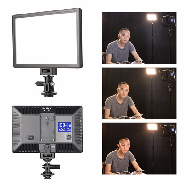 wholesale L122T LED 3300K-5600K Ultra thin LCD Bi-Color & Dimmable Studio Video Light Lamp Panel for Camera DV Camcorder