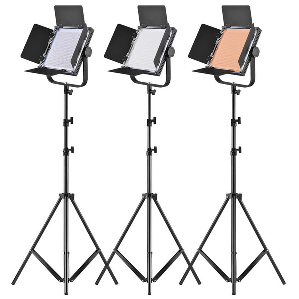 LED Video Light Panel 25W Dimmable 340pcs Beads Metal Light Stand/U-Bracket/Barn Door/Filter/Carry Bag Camcorder Studio Photo Lighting