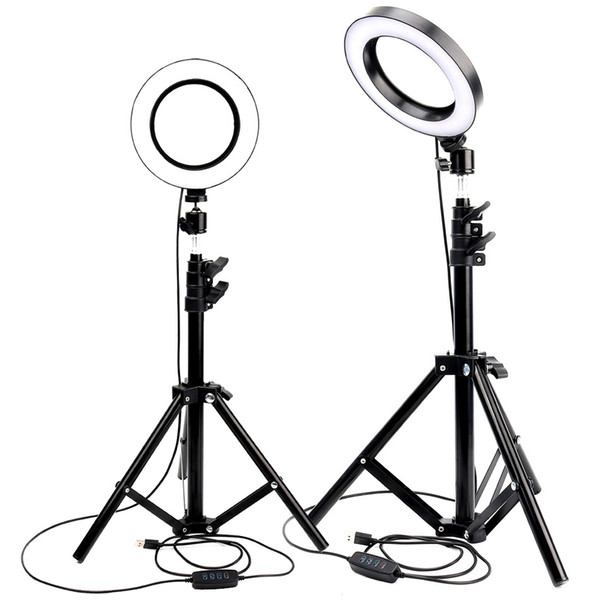 LED Ring Light Photo Studio Camera Light Photography Dimmable Video for Youtube Makeup Selfie with Tripod Phone Holder