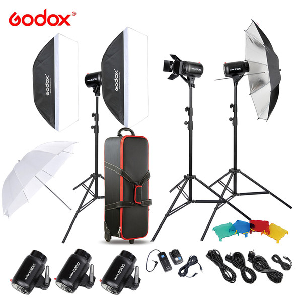 Godox E300-D 300W Photography Solutions Studio Speedlite Flash Strobe with Flash Trigger/ Light Stand/ Softbox/ Barn Door