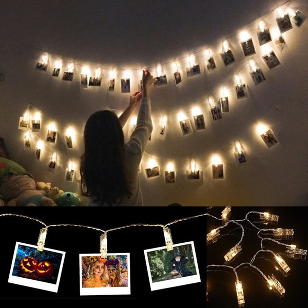 10 LEDs Photo Picture Clips String Lights Wall Decoration Light Wedding Party Christmas Home Decor Lights for Hanging Photos Paintings Pictu