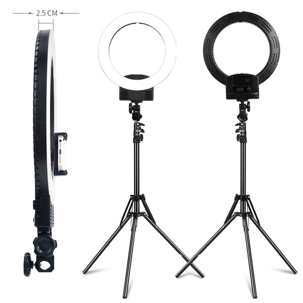 Ring Light Flash Heads LED Ring Light Ring Light with Stand and Phone Holder 12-inches Outer Lighting Kit 36W 3200K-5500K Remote Control for