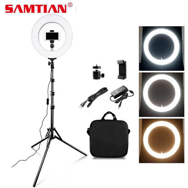 SAMTIAN RL-12A LED Ring Light Dimmable Bi-color 384PCS 12