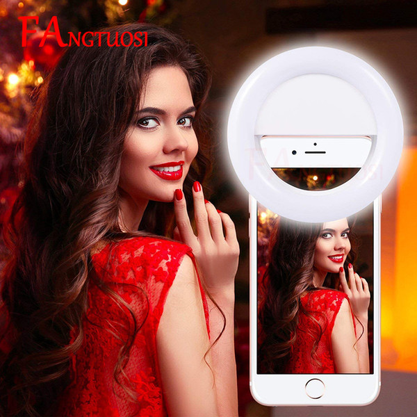 FANGTUOSI Camera Phone Portable Flash LED Selfie Ring Light Clip-on video light Night Enhancing Portable Photography Fill