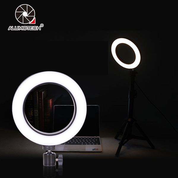 64 Beads LED Mini Ring Light With Ball Head Set Sepless Dimming for Phone Live Show/ Beauty Makeup Photography Video Studio