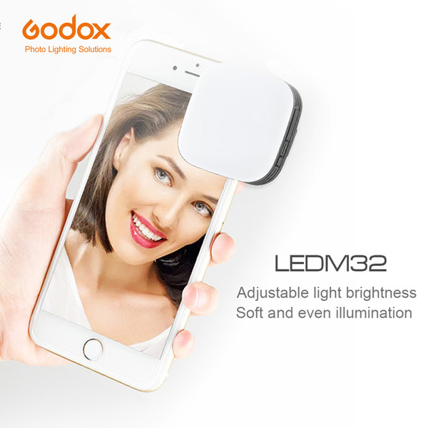 led godox GODOX Mobilephone Lighting LED M32 Blilt-in Lithium Battery Adjustable Light Brightness for Photography Phones