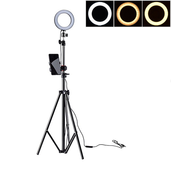 Adjustable 500/1600/2100mm Stand Photography LED Selfie Light-Ring Lighting Dimmable Fill Light Lamp W/ USB For Camera Video