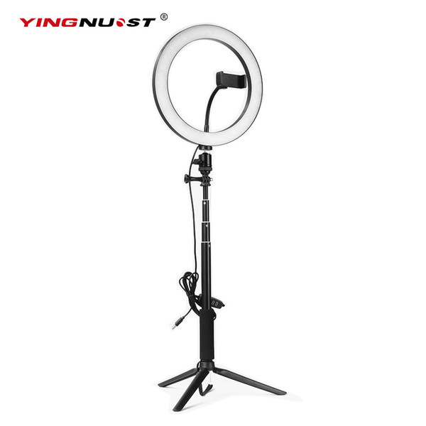 Selfie Lamp Photo LED Ring Light Dimmable Phone Video Lamp With Tripod Selfie Stick Ring Fill Light for Beauty Room Makeup 1M