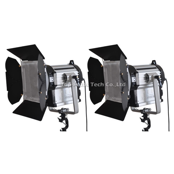 2 pcs 300W LED Fresnel Dimmable Bi-color Wireless Remote Spotlight for video studio