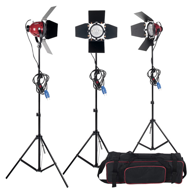 High Quality Dimmer Switch 3pcs 800W Studio Video Red head Lighting Kit + Bulb+Carry bag Photographic equipment Free shipping