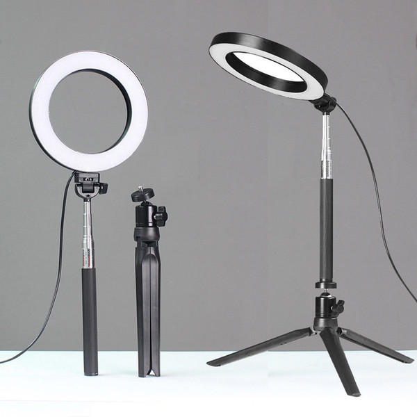 Dimmable LED Studio Camera Ring Light Photo Phone Video Light Annular Lamp With Tripods Selfie Stick Ring Fill