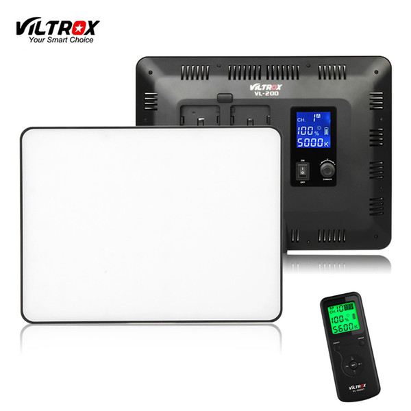 Viltrox VL-200 Pro Wireless Remote LED Video Studio Light Lamp Slim Bi-Color Dimmable + AC Power Adapter for Camcorder Camera