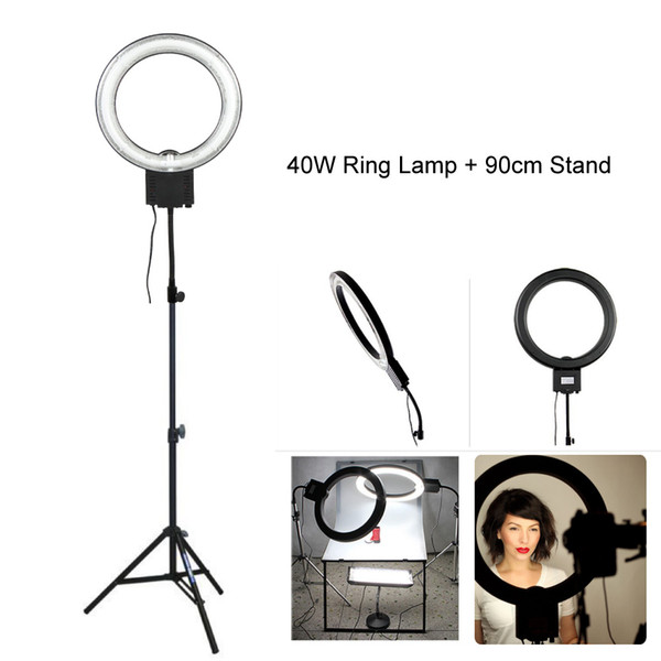 Studio 34cm 40W 5400K Diva Video Ring Light with 90cm Tripod Stand for Photography Camera Phone Photo Make Up Selfie Lighting