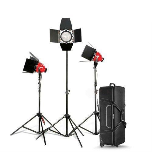 Pro Red Head Dimmable Continuous light 800w*3 KIT bag+light stand+bulb for studio&video 3200k Red light