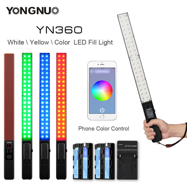 video Yongnuo YN360 3200k-5500k LED ICE Stick Video Handheld LED Photographic Light with 2x NP550 Battery + Charger