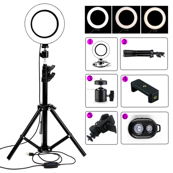 LED Ring Light Dimmable Studio Camera Makeup Light Phone Video Lamp with Tripod Selfie Make Up Beauty 1.6-1.7Meter