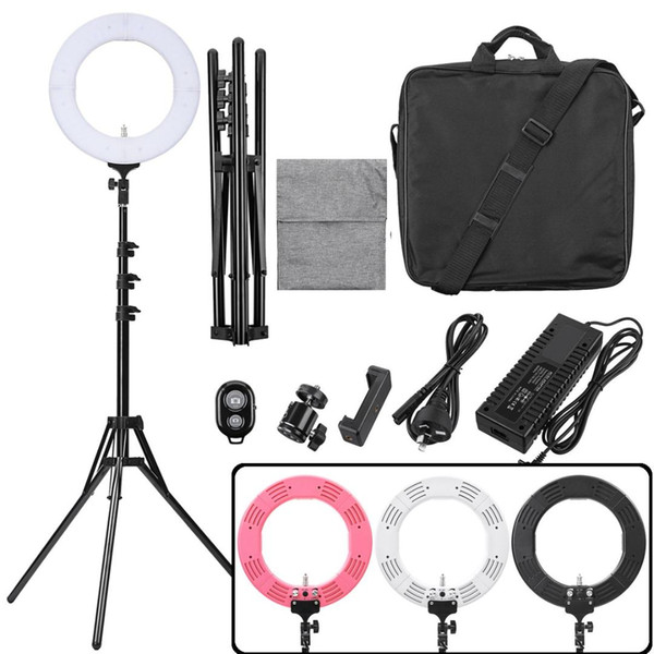 14'' 5500K Fill Light Dimmable LED Ring Tripod Camera Adjustable Selfie Lamp Makeup Mirror Photo Studio Photographic Lighting