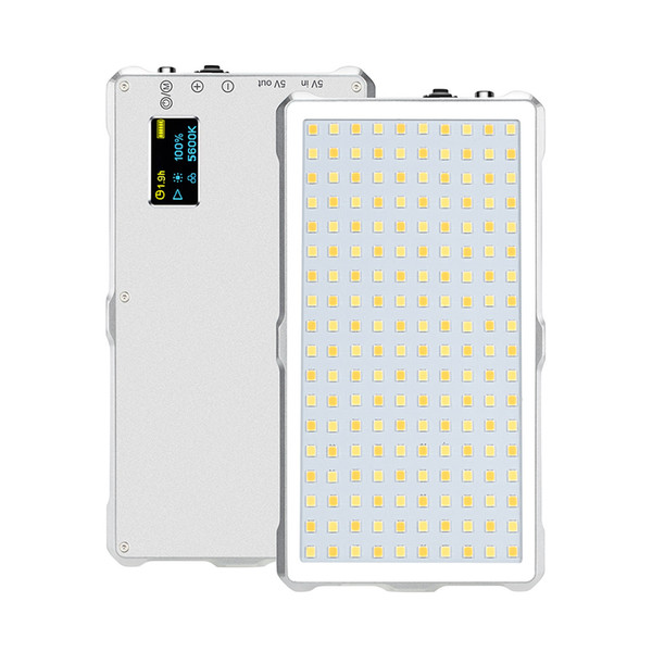 Portable LED Video Light Lamp F18 Light 3200-5600K Brightness 5%-100% with Power Bank Function Display Screen Mount Adapter