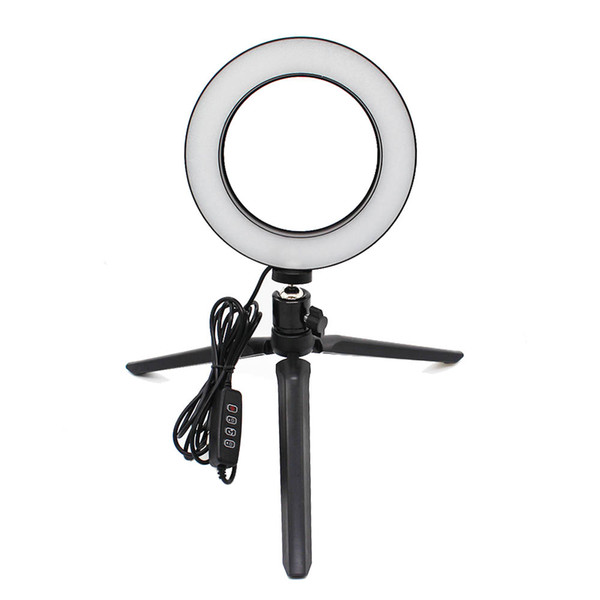 Small LED Selfie Ring Light 3-Light Mode 10-Level Brightness for Cell Phone Smartphone DSLR Camera Lighting Live Stream Makeup