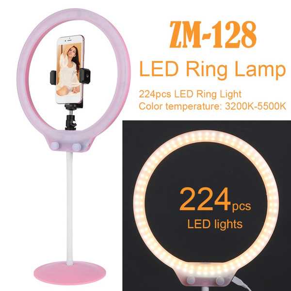 ZM-128 Camera Photo Studio Phone Video 58W 224Pcs LED Ring Light 5500K Photography Dimmable Makeup Ring Lamp With 200CM Tripod