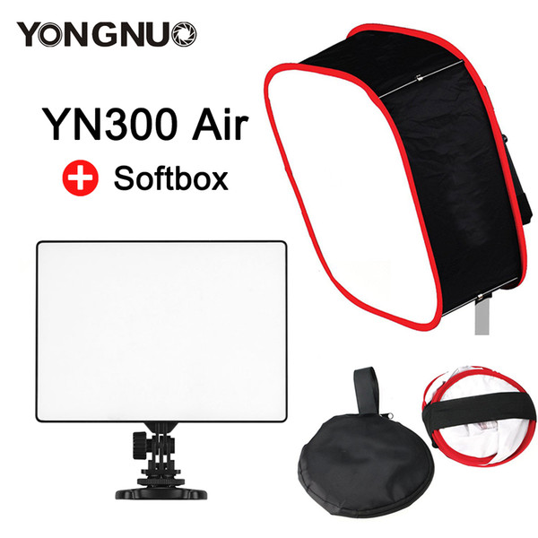 YONGNUO YN300 Air + Soft Light Box Softbox CRI 95+ 3200-5500K Bi-color 2000LM Camera LED Panel Photo Studio Photography Lighting