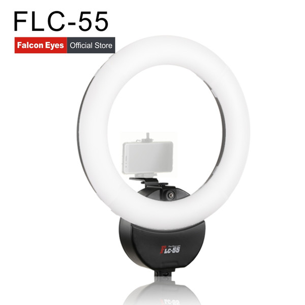 FALCON EYES FLC-55 LED Soft Ring Lighting 5600K Portable for phone Video Live Selfie Light For Studio With Phone Bracket Filter