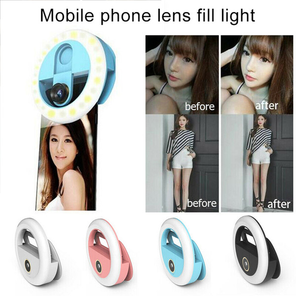 Newly Wide-angle Micro Lens Selfie Ring Light Flash LED Camera Phone Photography Tool