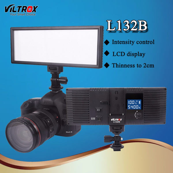 Viltrox L132B LED Studio Video Light Lamp Pannel Dimmable Ultra Thin LCD Display 5400K Dimmable for DSLR Camera Camcorder DV