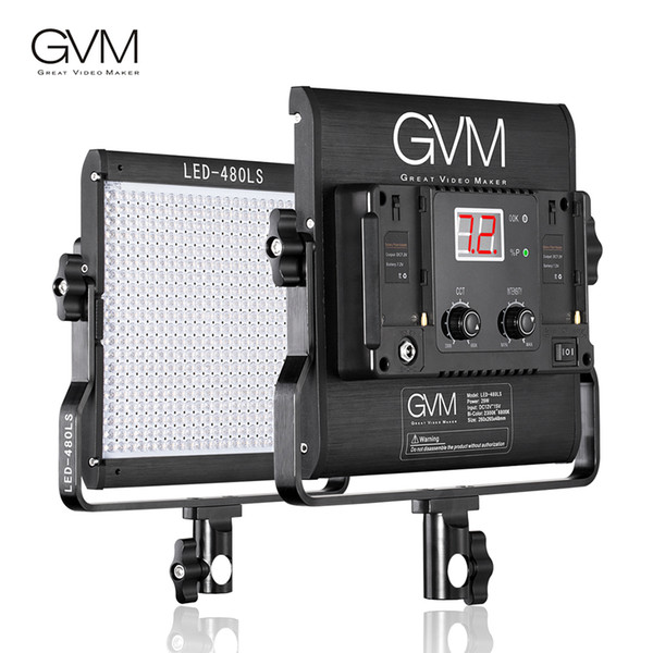 GVM LED-480LS Dimmable Bi-color LED Video Light CRI97+ TLCI97 2300K-6800K with U-Bracket for Film-making Studio Photography